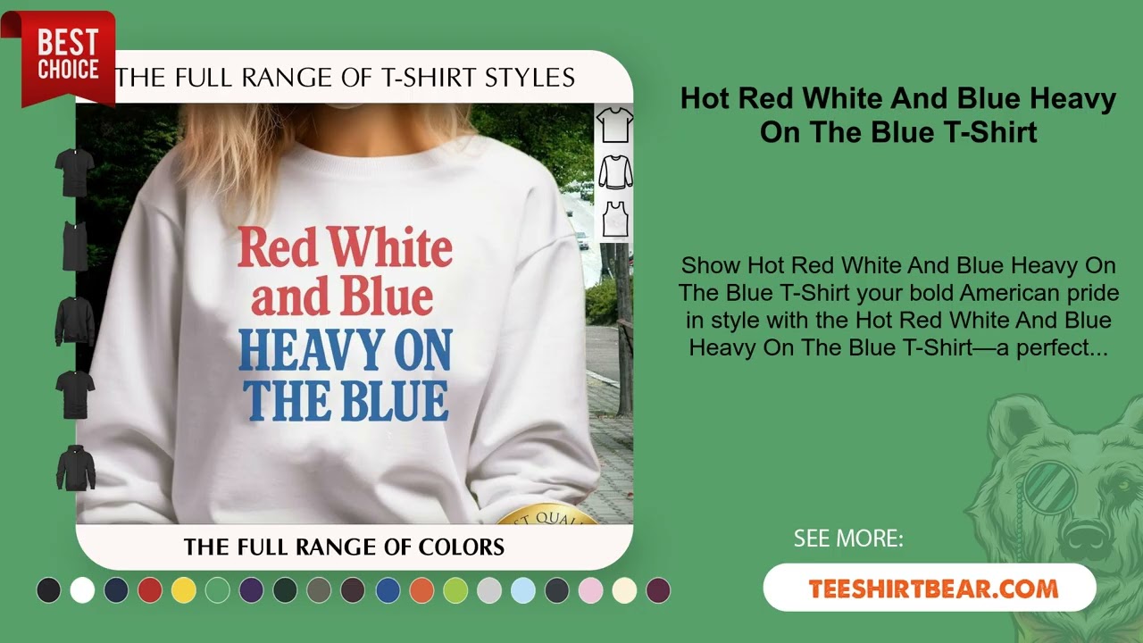 Hot Red White And Blue Heavy On The Blue T-Shirt
