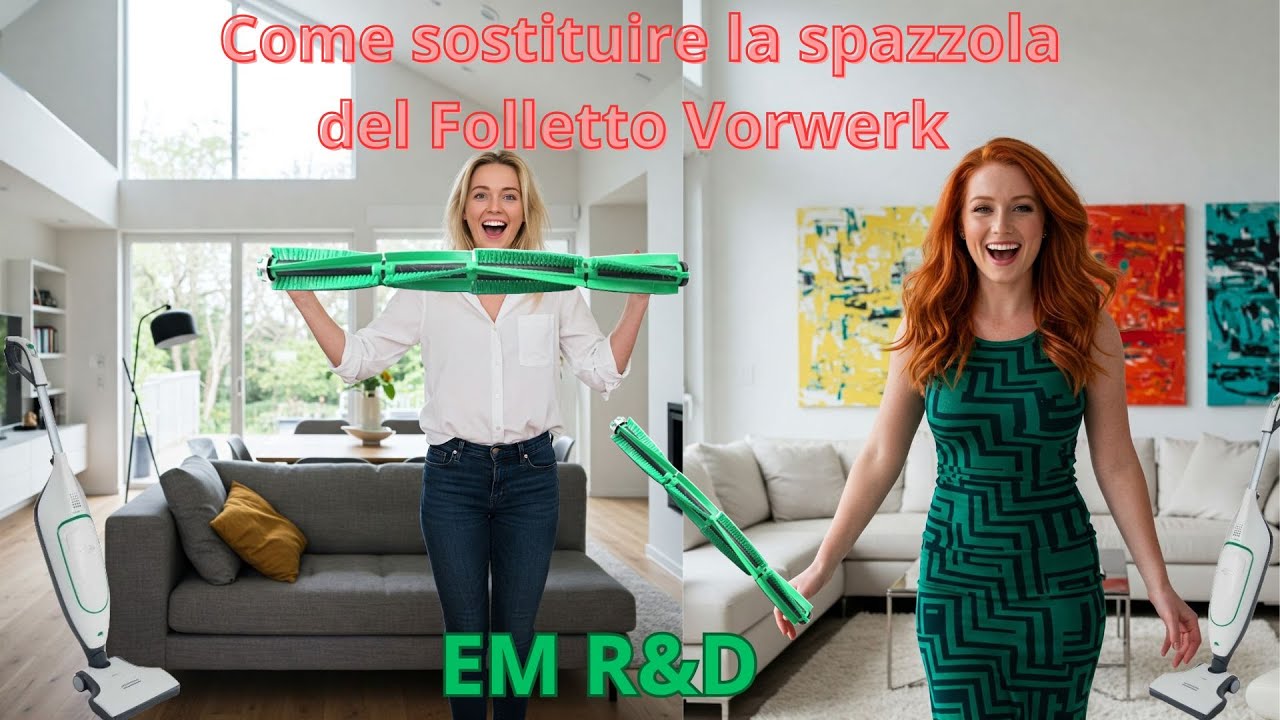 Vorwerk Folletto VK200 EB400 EB420S come sostituire la spazzola - how to replace the brush Vorwerk