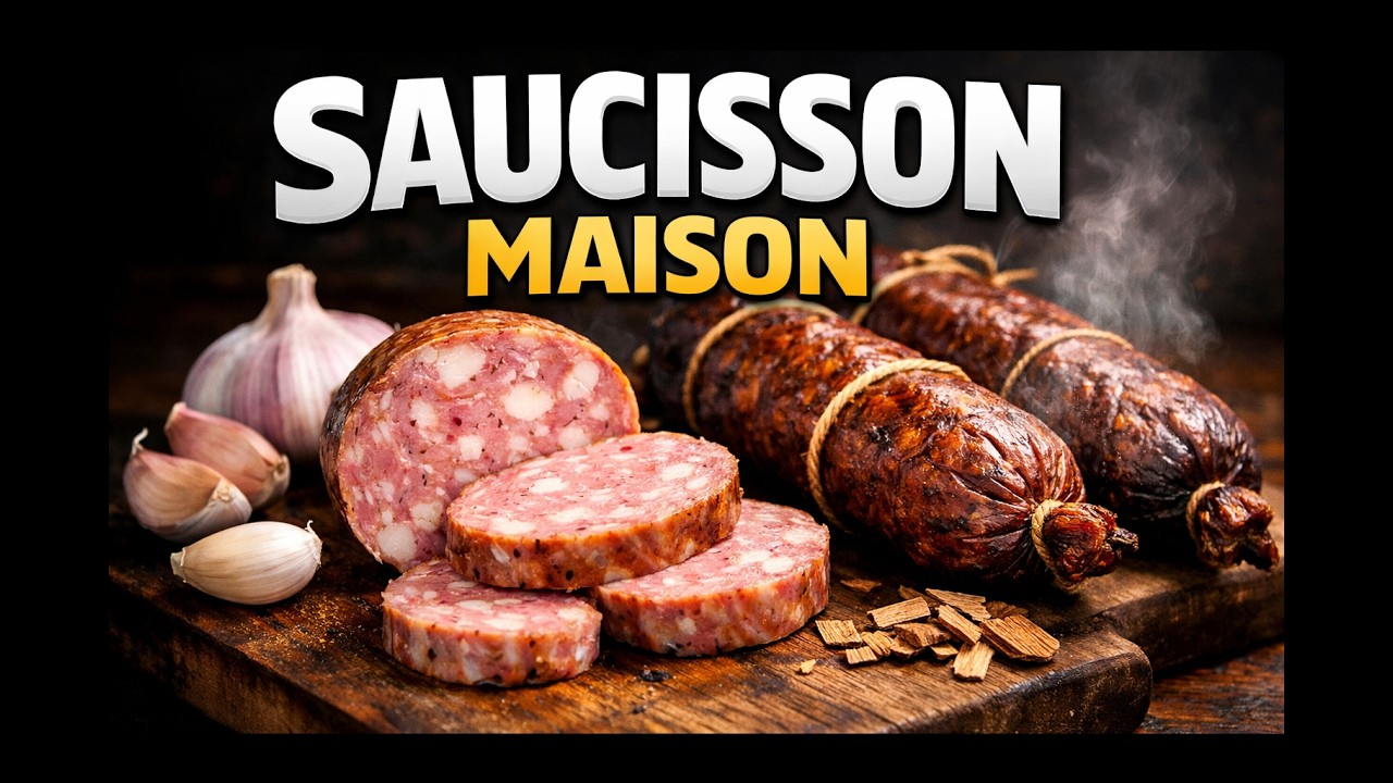 Saucisson à l'ail nature et fumé.