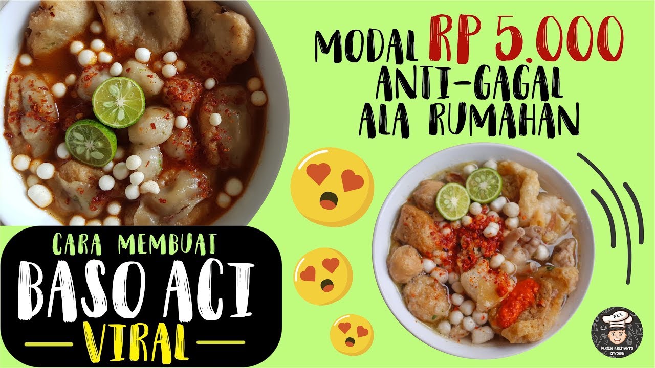 Modal Rp 5 Ribu Bikin BASO ACI Kekinian - Anti Gagal, Ala Rumahan - Resep Baso Aci Mudah