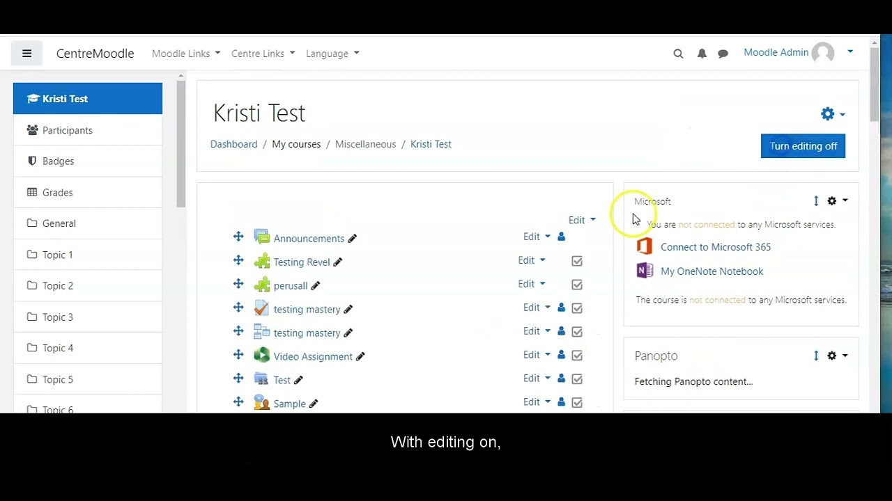 Creating a Panopto Student Video Assignment in Moodle