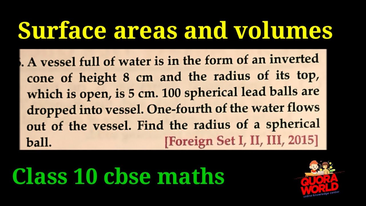 A vessel full of water is in the shape of an inverted cone of height 8cm and the radius of its top