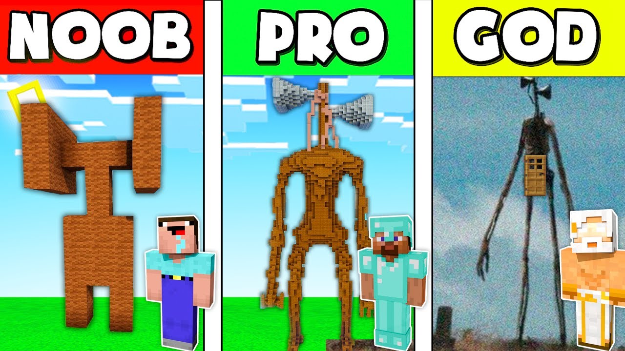 Minecraft Battle: SIRENHEAD HOUSE BUILD CHALLENGE - NOOB vs PRO vs HACKER vs GOD / Animation
