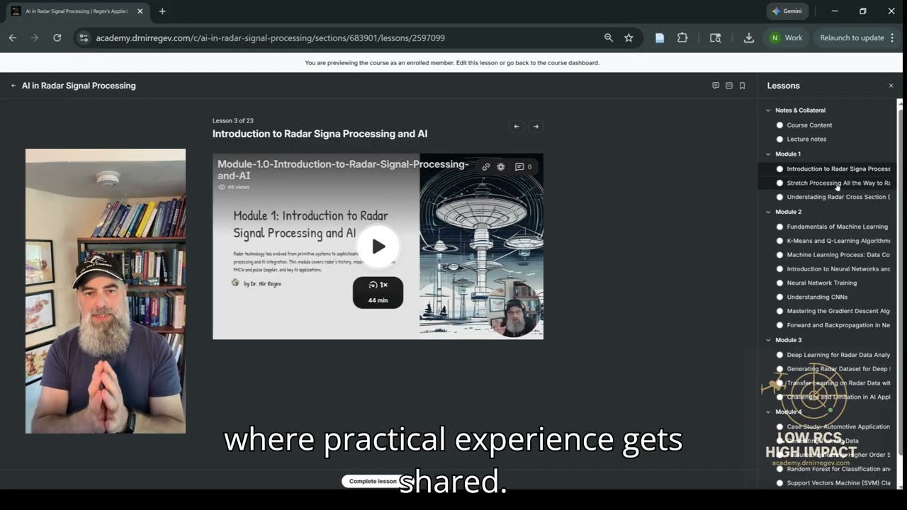 Join Dr. Regev's Applied AI and Radar Academy for Professional Growth! 🚀