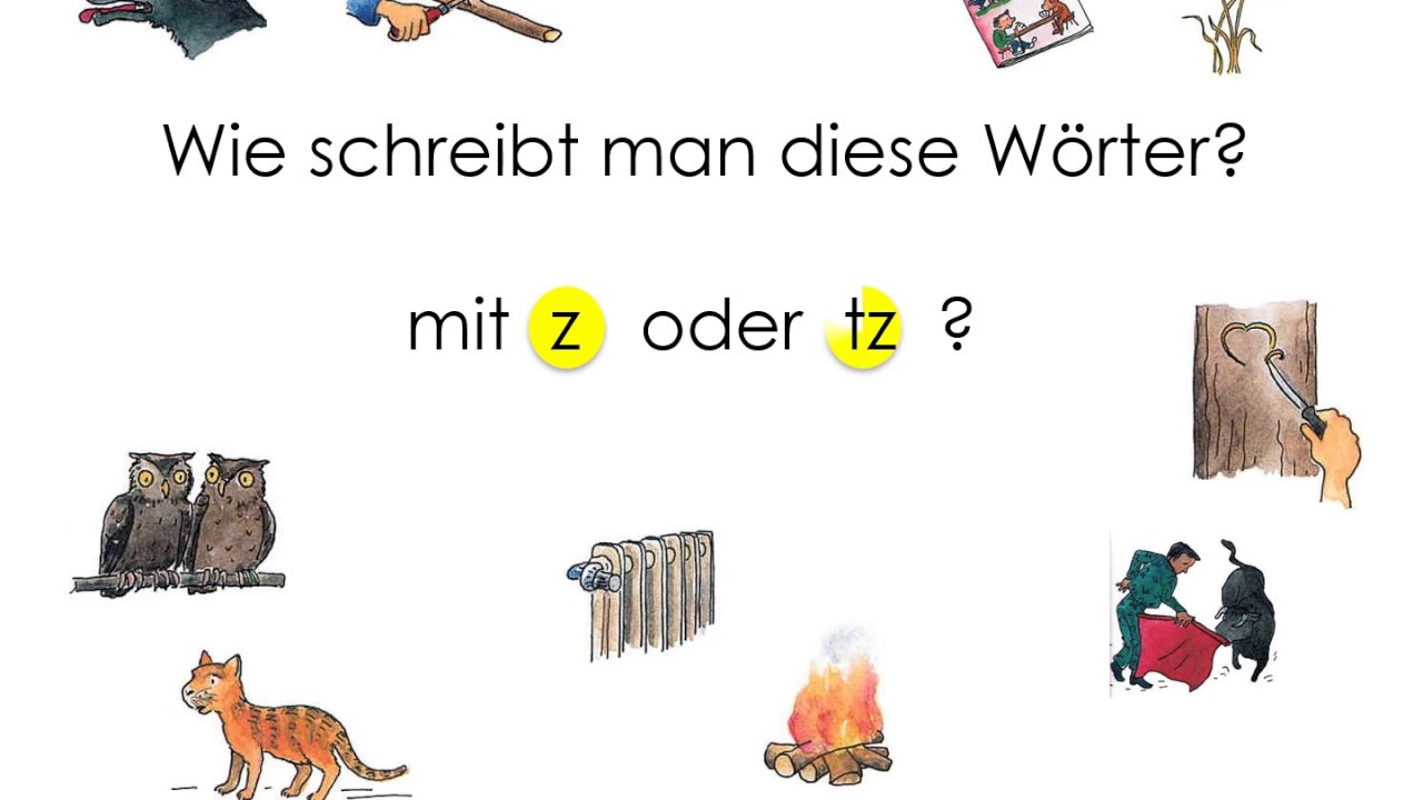 Rechtschreibung 2. Klasse _ Wörter mit tz  und z