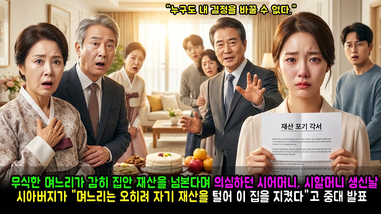 무식한 며느리가 감히 집안 재산을 넘본다며 의심하던 시어머니, 시할머니 생신날 시아버지가 