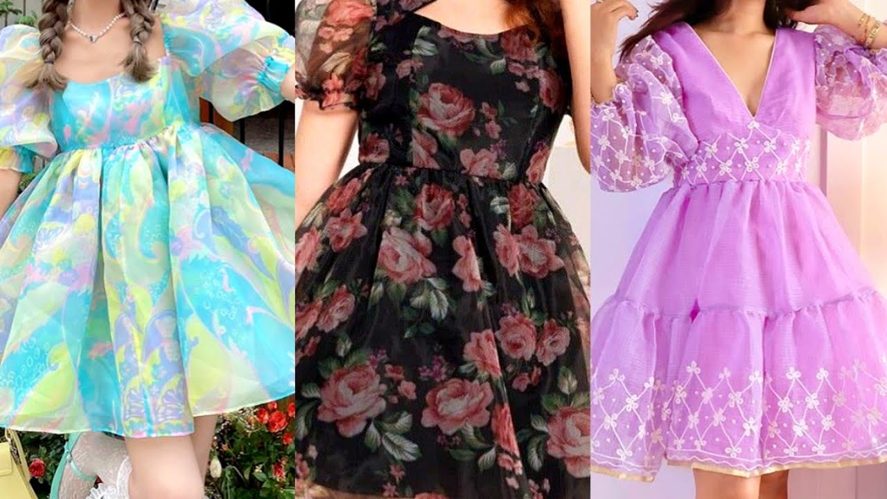 😳Orgenza short frocks design for girls&hearts;️2025 ||😍frocks designs for girls🔥#viralvideo#organzafrock