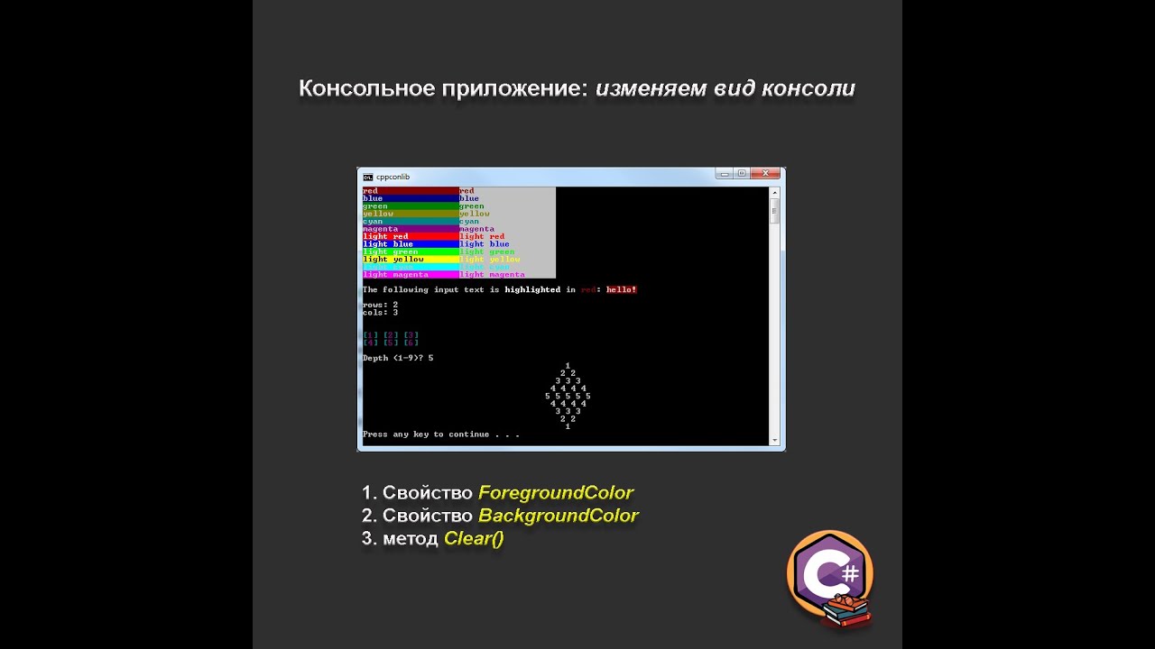 Консольное приложение: изменяем вид консоли | .NET | C#
