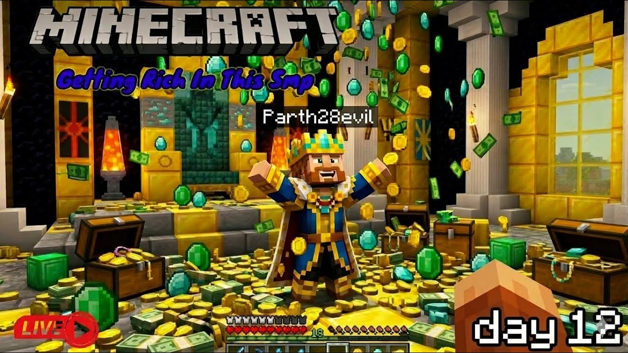 ♦️HOW I GOT THIS RICH! 💎 Day 12 on the SMP | Parth28evil LIVE
