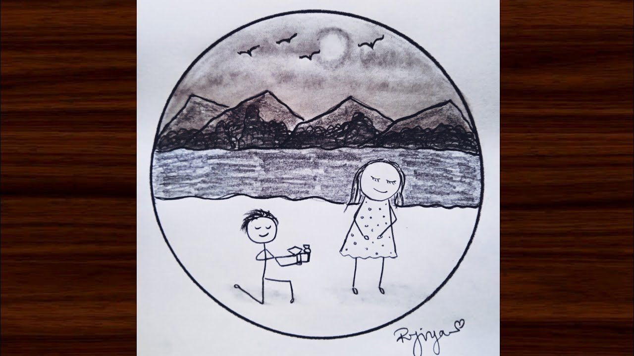 Circle drawing /love drawing /easy circle drawing /easy love drawing /love drawing in circle