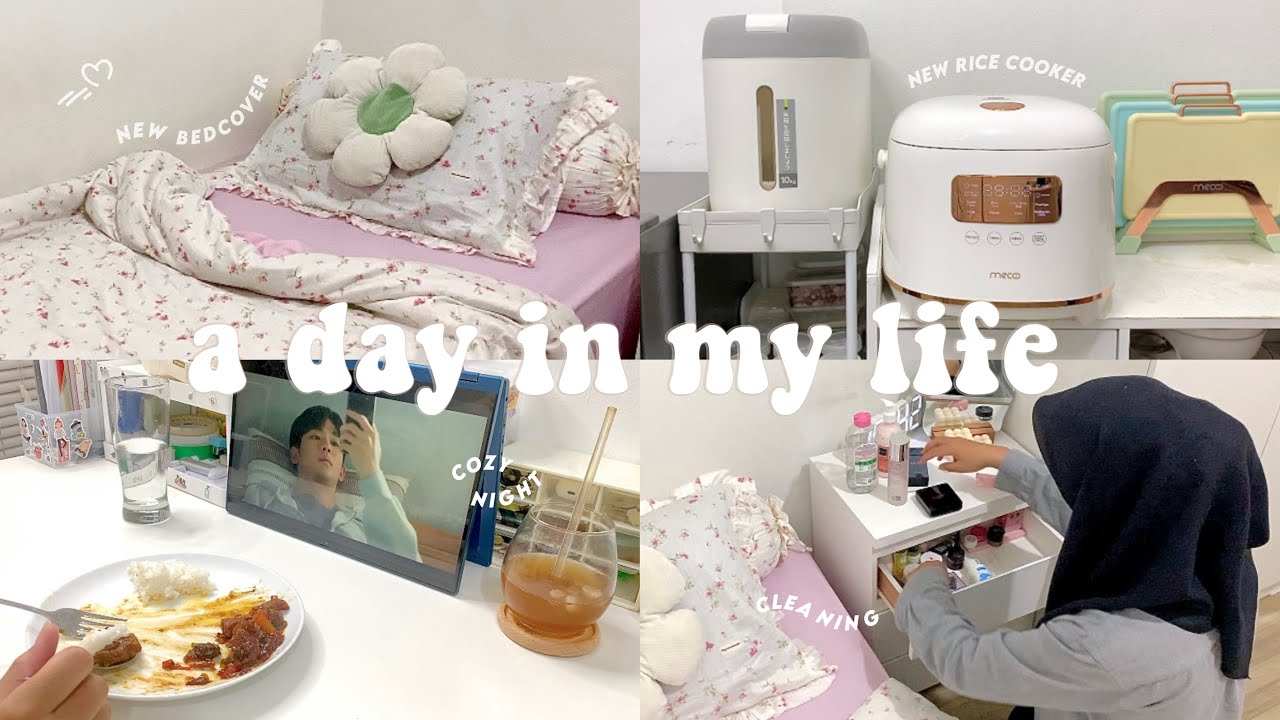 A Day In My Life Anak Kost : Beres-beres, New Bedcover, Unboxing Rice Cooker 1.8L Low Carbo by Mecoo