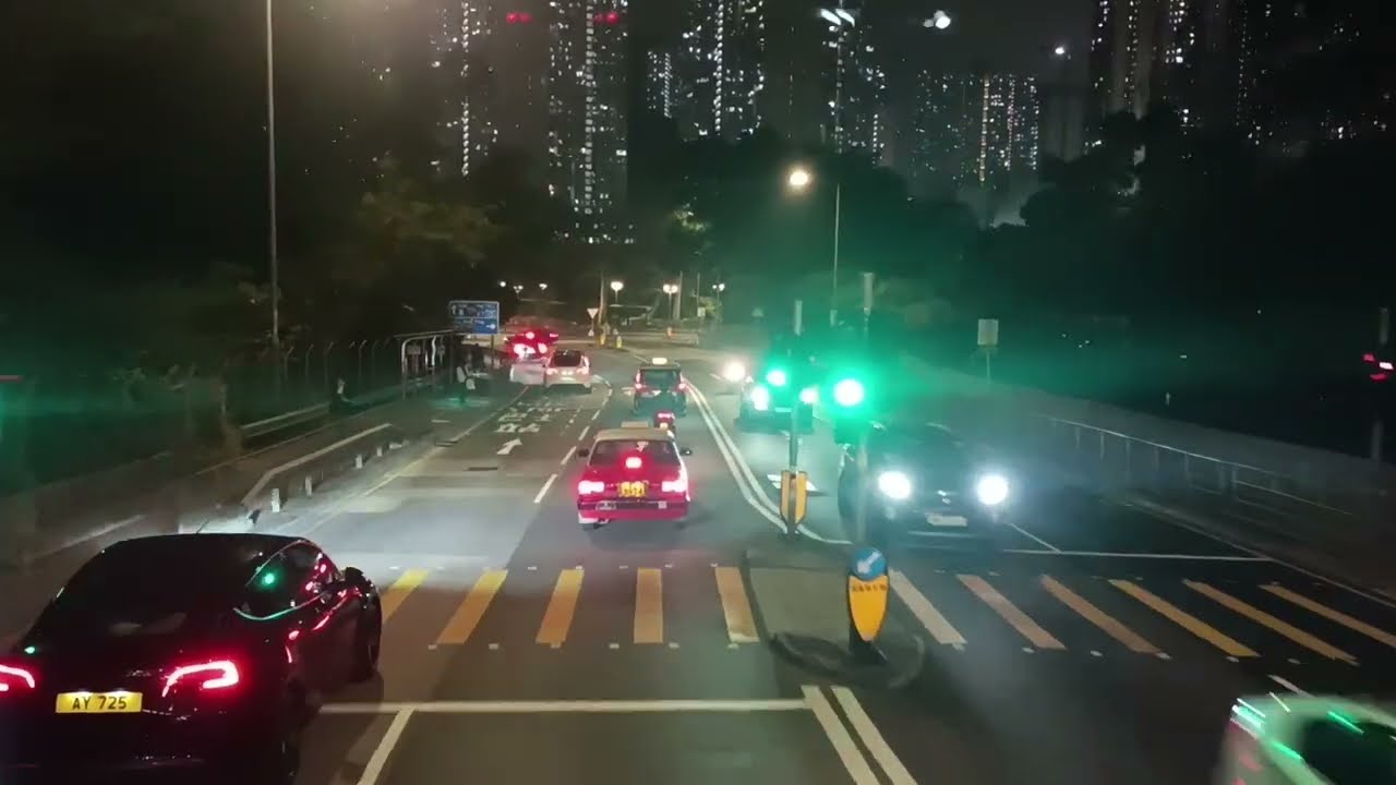 [Night explore to Tai Kok Tsui] KMB 13D bus ride from Po Tat B/T to Island Harbourwiew B/T