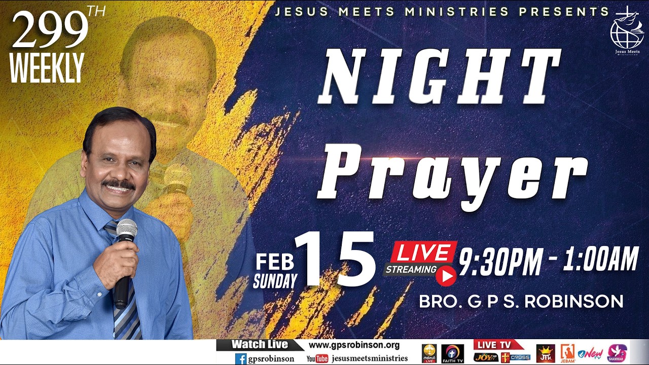 🔴 LIVE 299th Weekly NIGHT PRAYER | Christian ENGLISH Message | Bro.GPS.Robinson