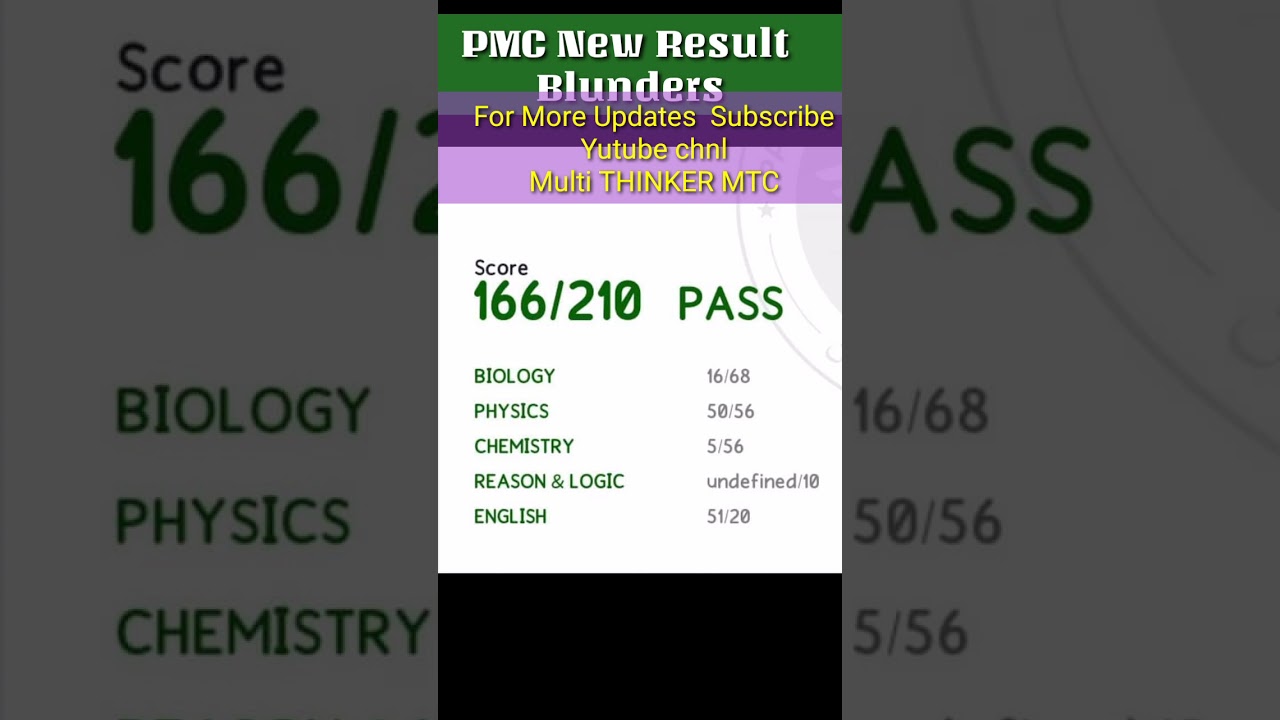 PMC nmdcat Result Blunders highlighted //  Mistakes in pmc Newly issued Results / pmc 2021 result