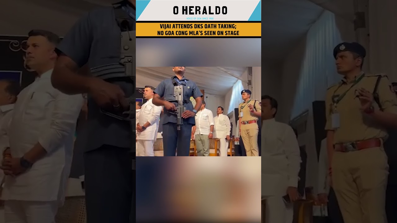 Vijai attends DKS oath taking; no Goa Cong MLA&rsquo;s seen on stage