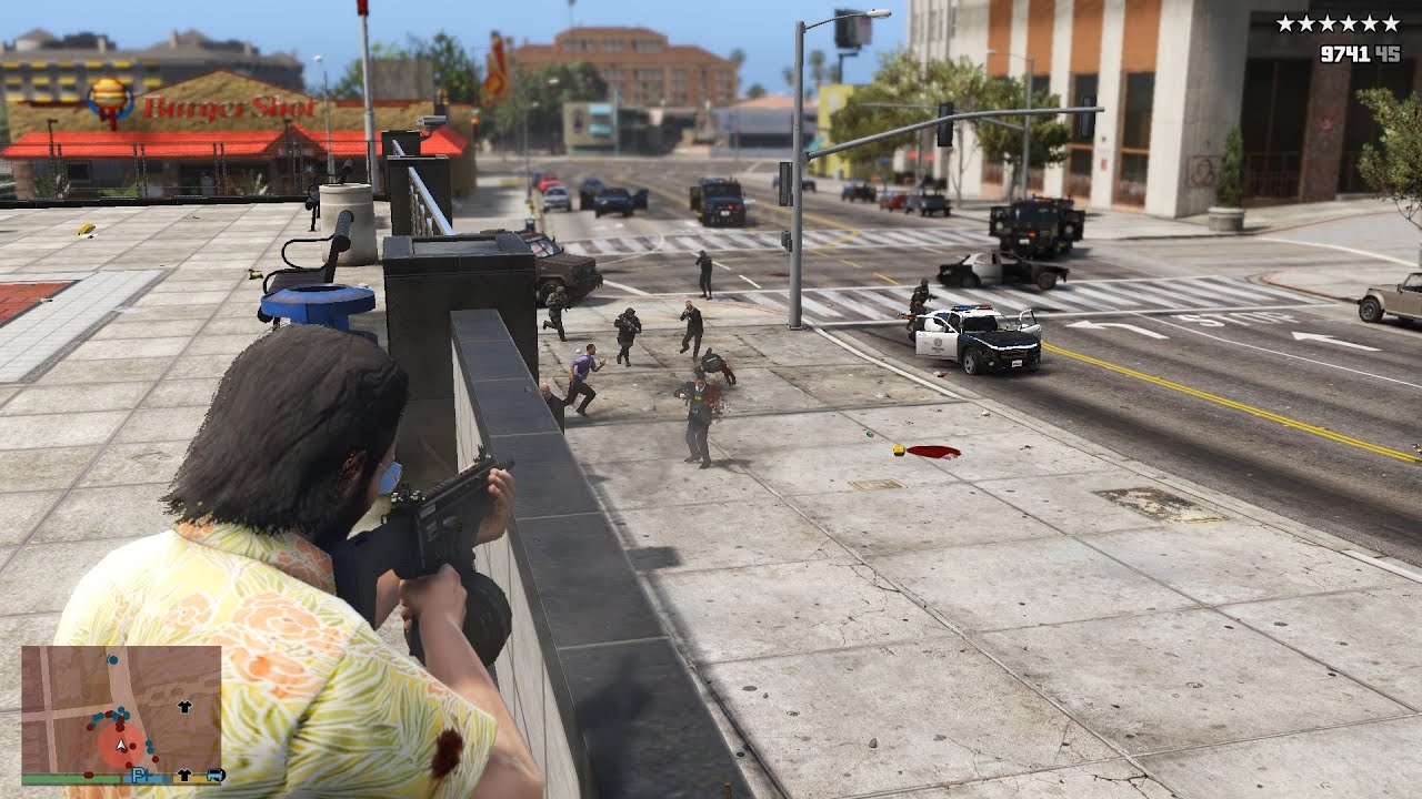 GTA 5 Vespucci Beach Police Station Shootout + 10 Star Wanted Level Escape(RDE 4.0.1)