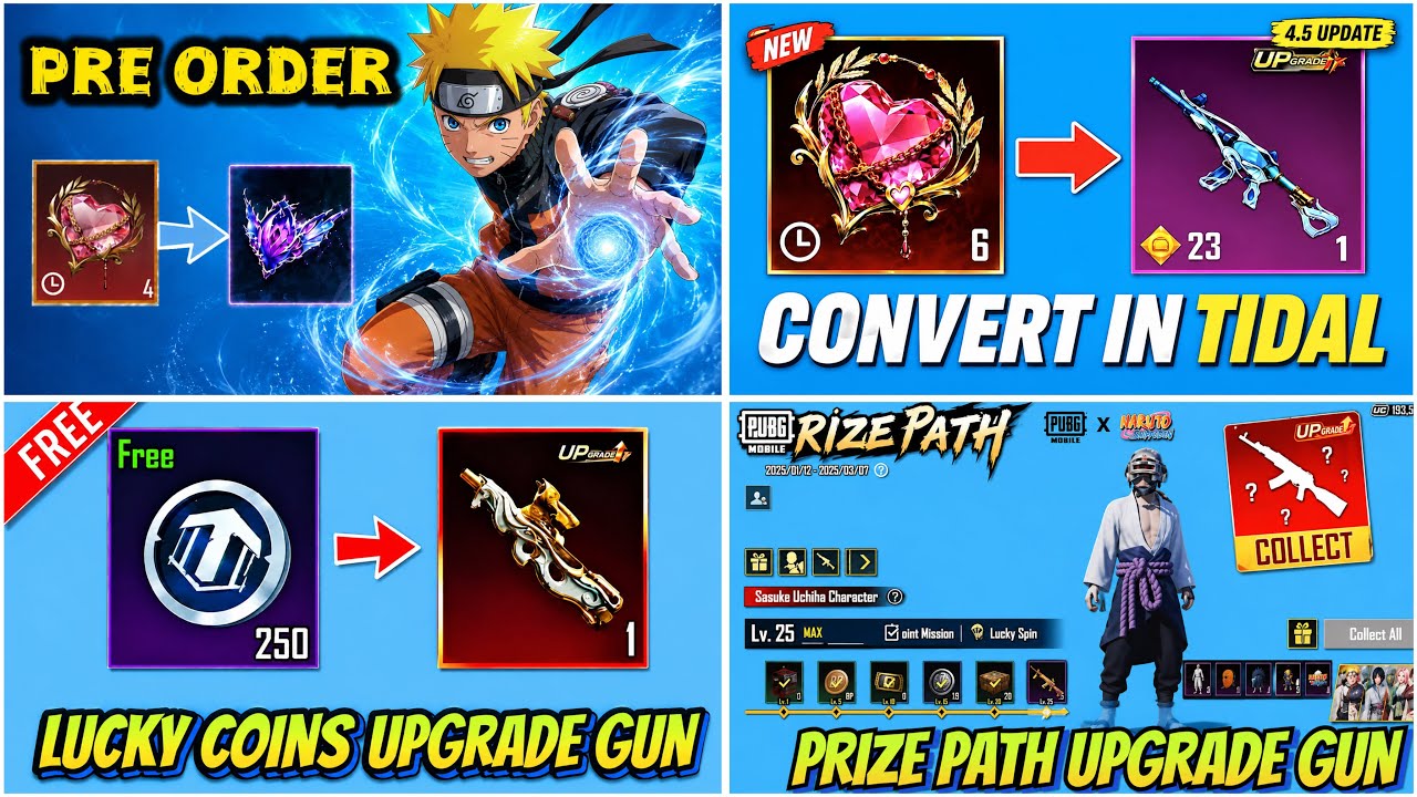 Pre Order Naruto Ultimate Set ✅ 4.5 Prize Path Leaks // A20 Royal Pass Rewards 1 to 100 || Tidal M4