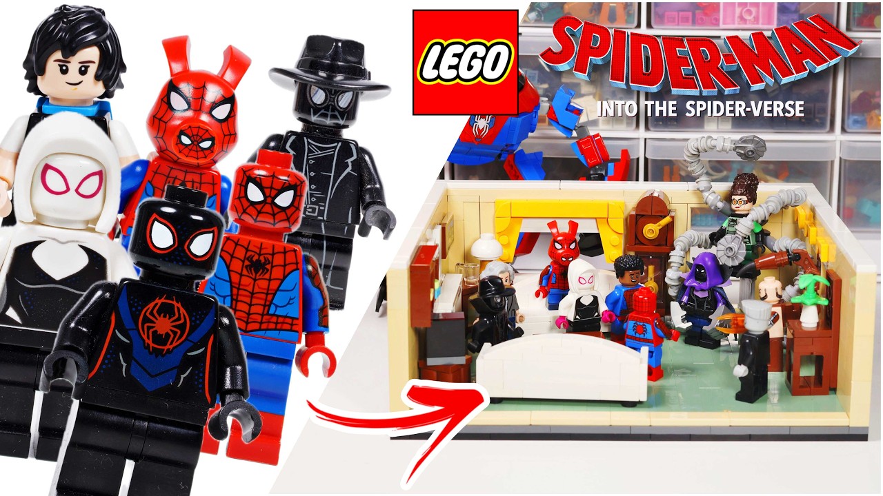 BUILDING LEGO SPIDER-MAN into the SPIDERVERSE SHOWDOWN at AUNT MAY'S HOUSE (MOC) 🔥