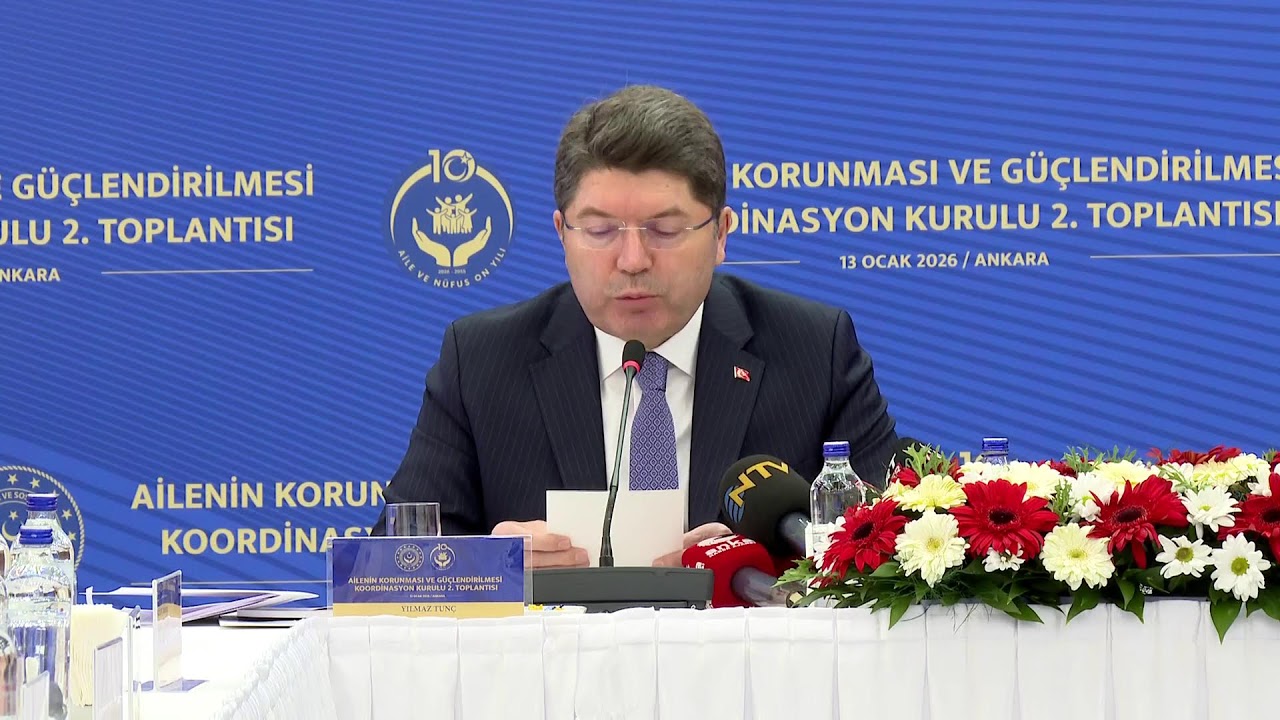 Bakan Tunç, Ailenin Korunması ve Güçlendirilmesi Koordinasyon Kurulu 2. Toplantısında konuşuyor.