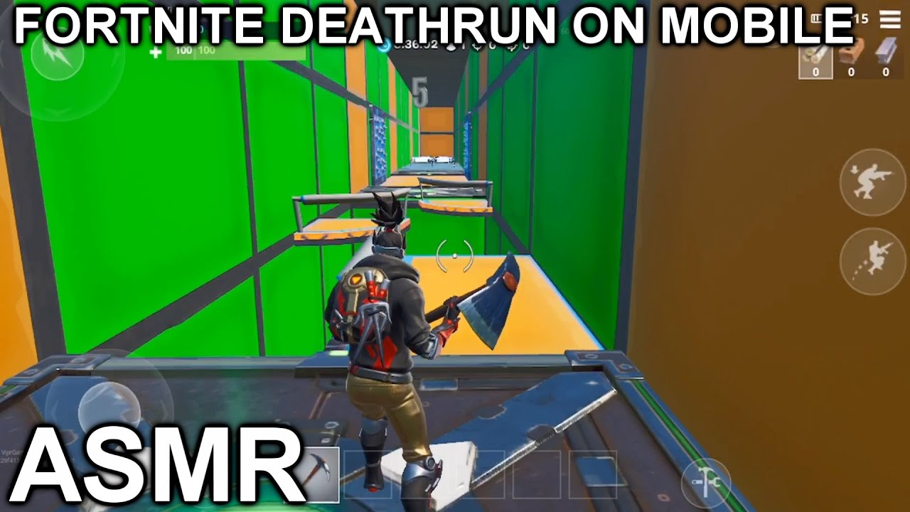 ASMR GAMEPLAY | Playing Fortnite Deathrun On Mobile | Soft Whispering + Gum Chewing |