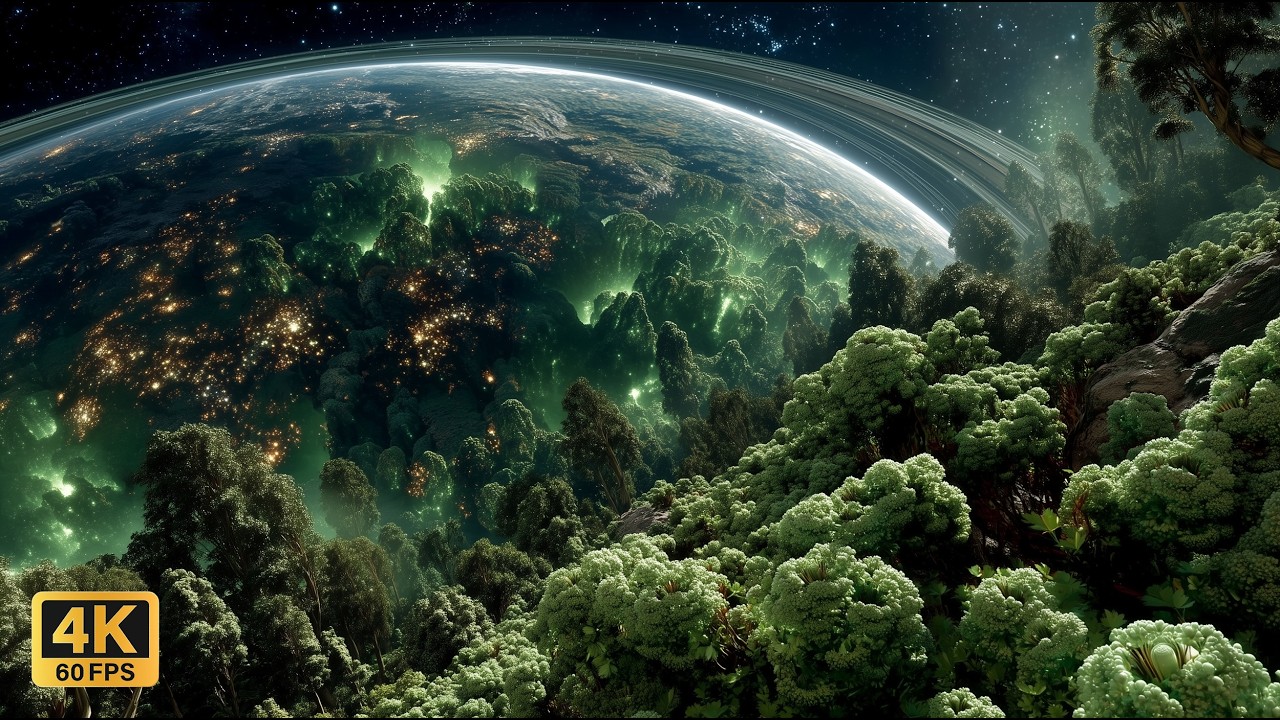 Emerald Ringworld: Cosmic Forest Planet, Atmospheric Ambient Music & Cinematic Alien Landscapes, 4K