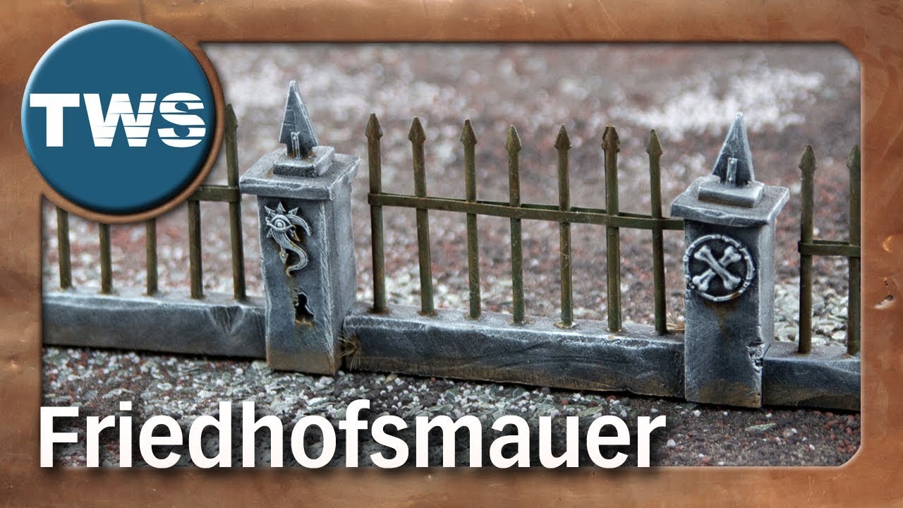 Tutorial: Friedhofsmauer / cemetery wall (Tabletop-Gelände, TWS)