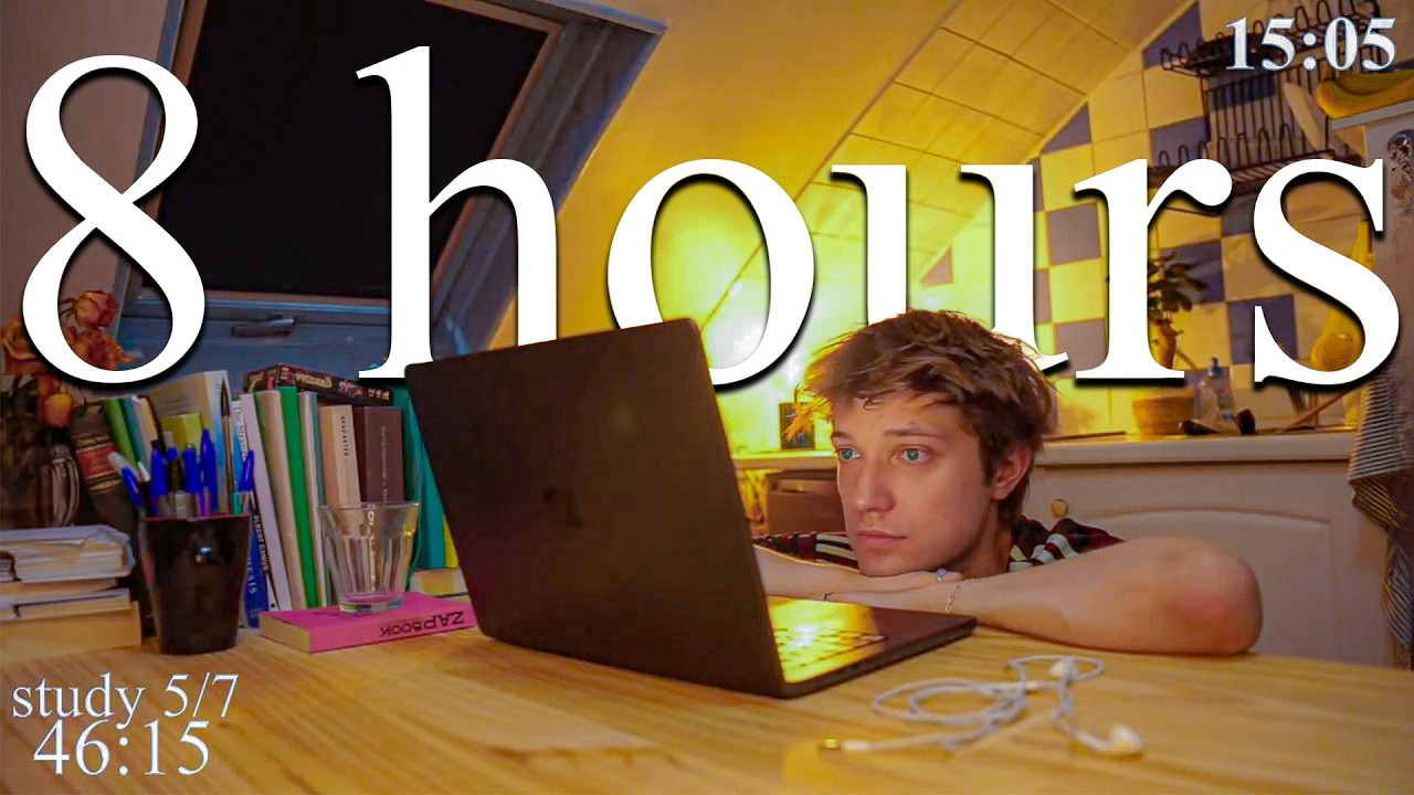 LIVE | 8-HOUR study with me in Paris 📚⛈️ rain sounds & pomodoro timer 60 & 10