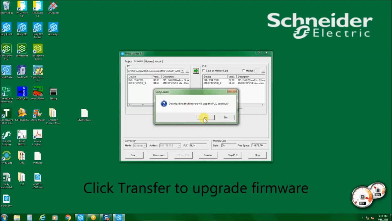 Upgrading Firmware on Modicon M340 CPU | Schneider Electric Support