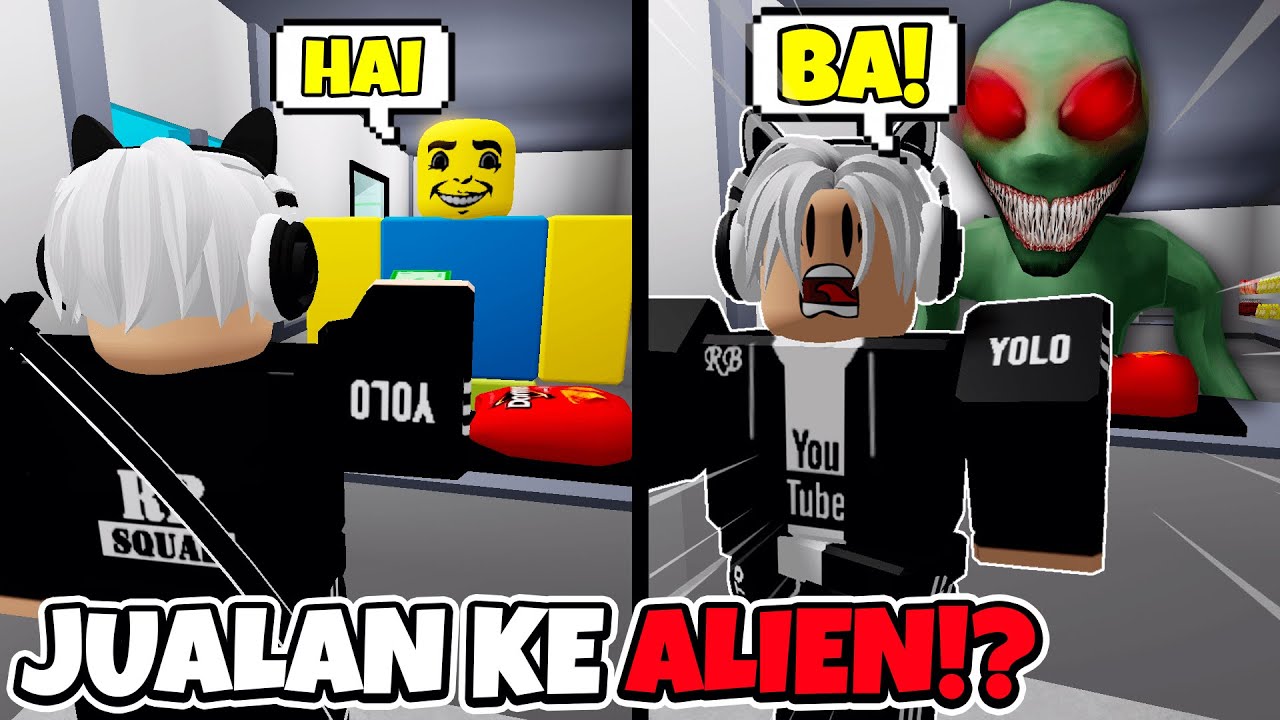 GILA! KITA JAGA TOKO MALAH DIDATENGIN ALIEN... 👽👽👽 | Roblox The Gas Station Experience