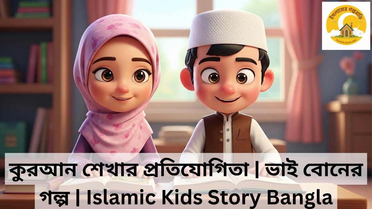 কুরআন শেখার প্রতিযোগিতা 📖 ভাই বোনের গল্প | ইসলামিক শিশু কার্টুন | Islamic Kids Story Bangla