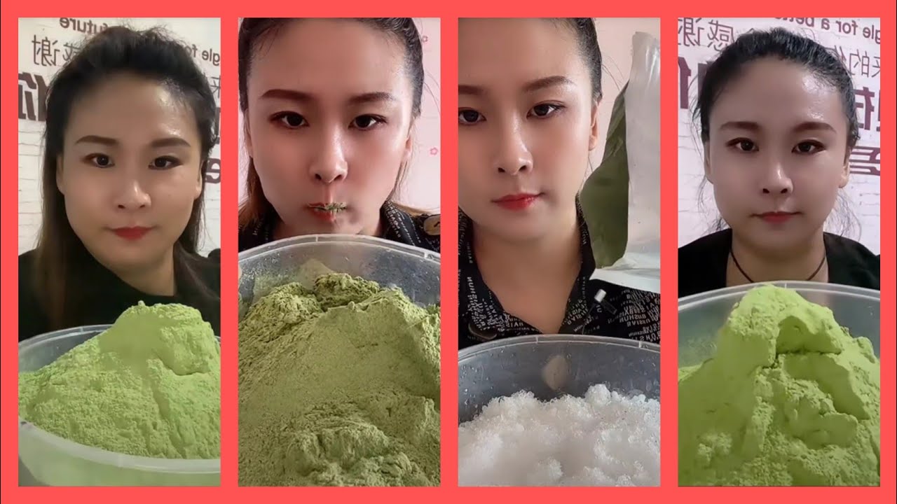 ASMR REFROZEN SHAVED ICE EATING WITH MATCHA POWDER