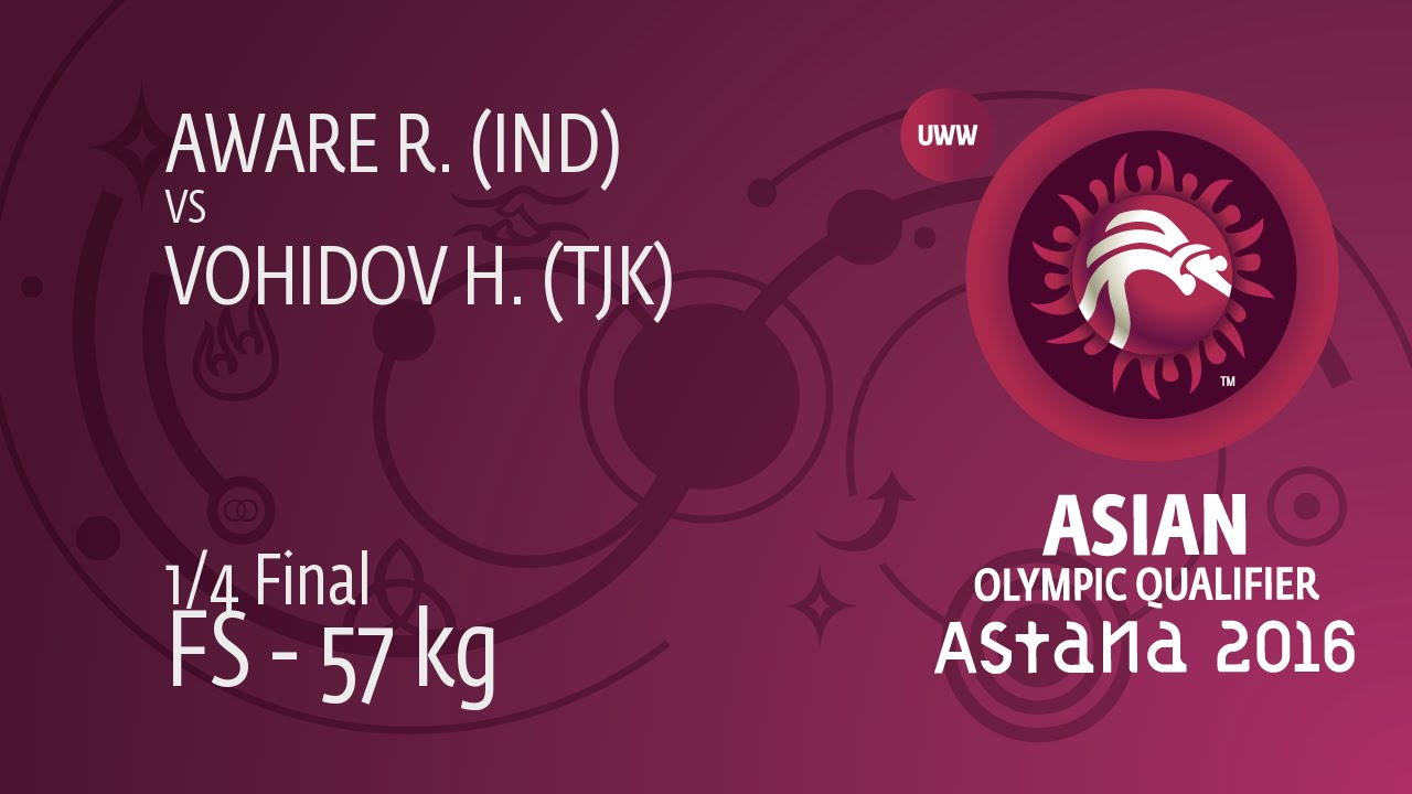 1/4 FS - 57 kg: R. AWARE (IND) df. H. VOHIDOV (TJK), 16-8
