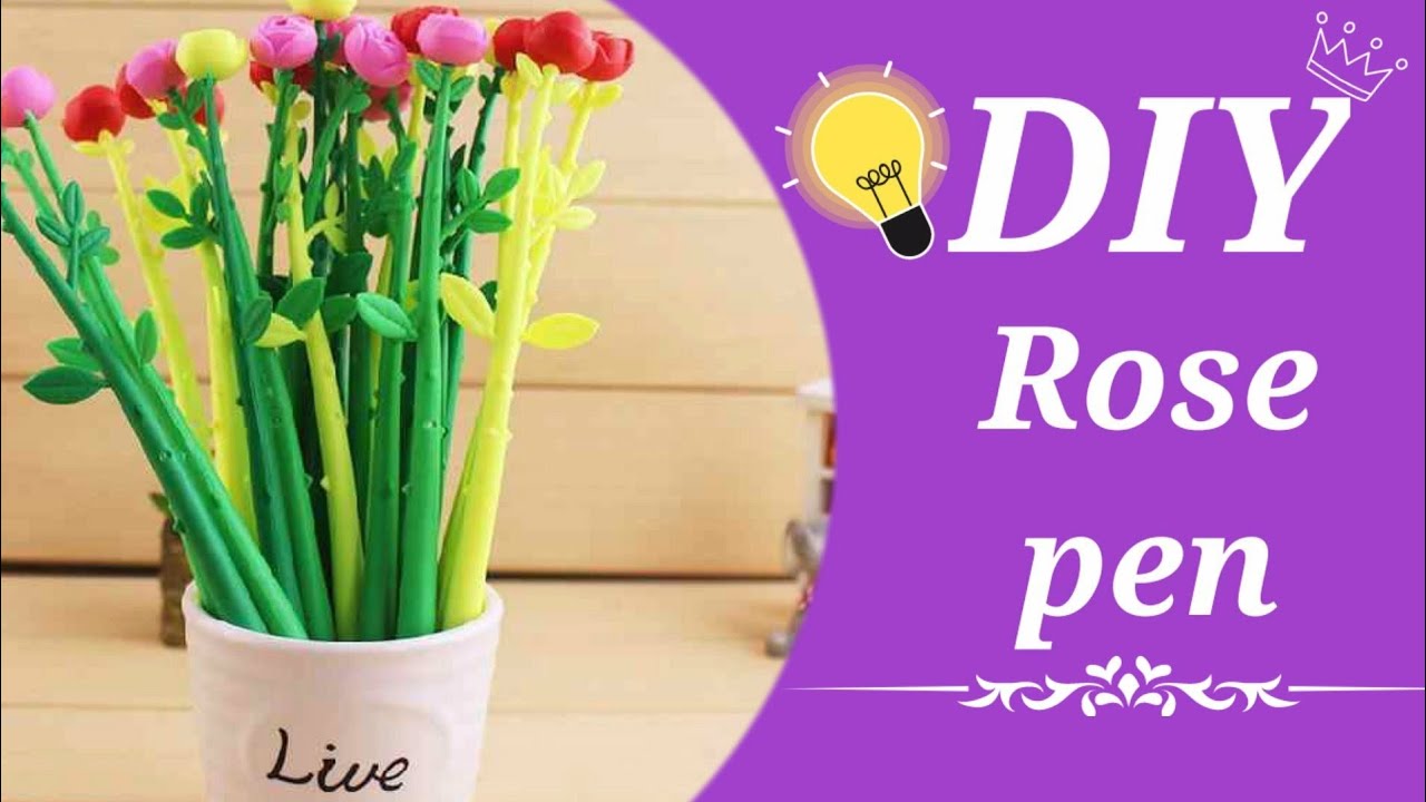 Make Flower pen/DIY Rose pens Flower pen /How to make homemade Pen idea ll Rose pen idea