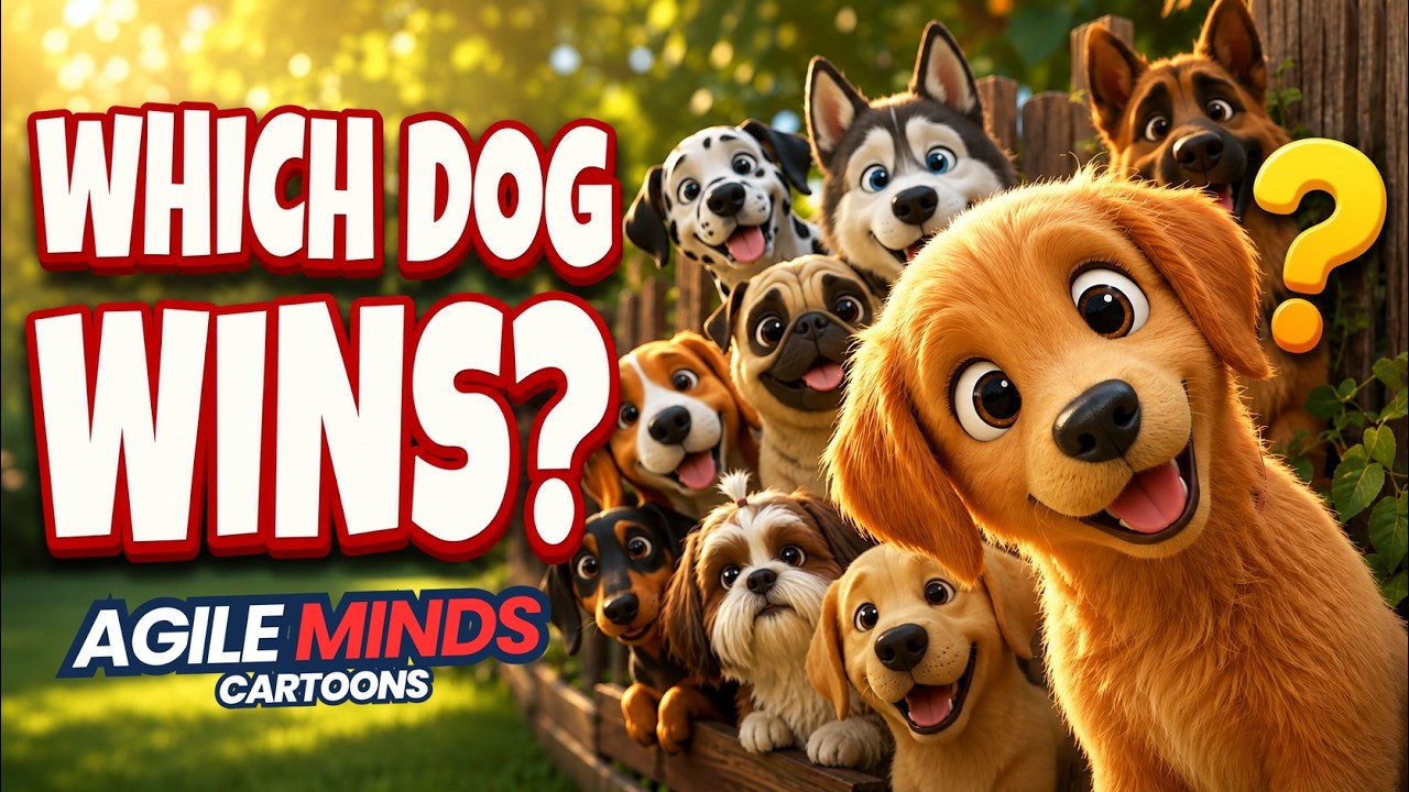 Cute Cartoon Dogs for Children 🐾 Learn Dog Breeds | Fun Animal Video for Kids