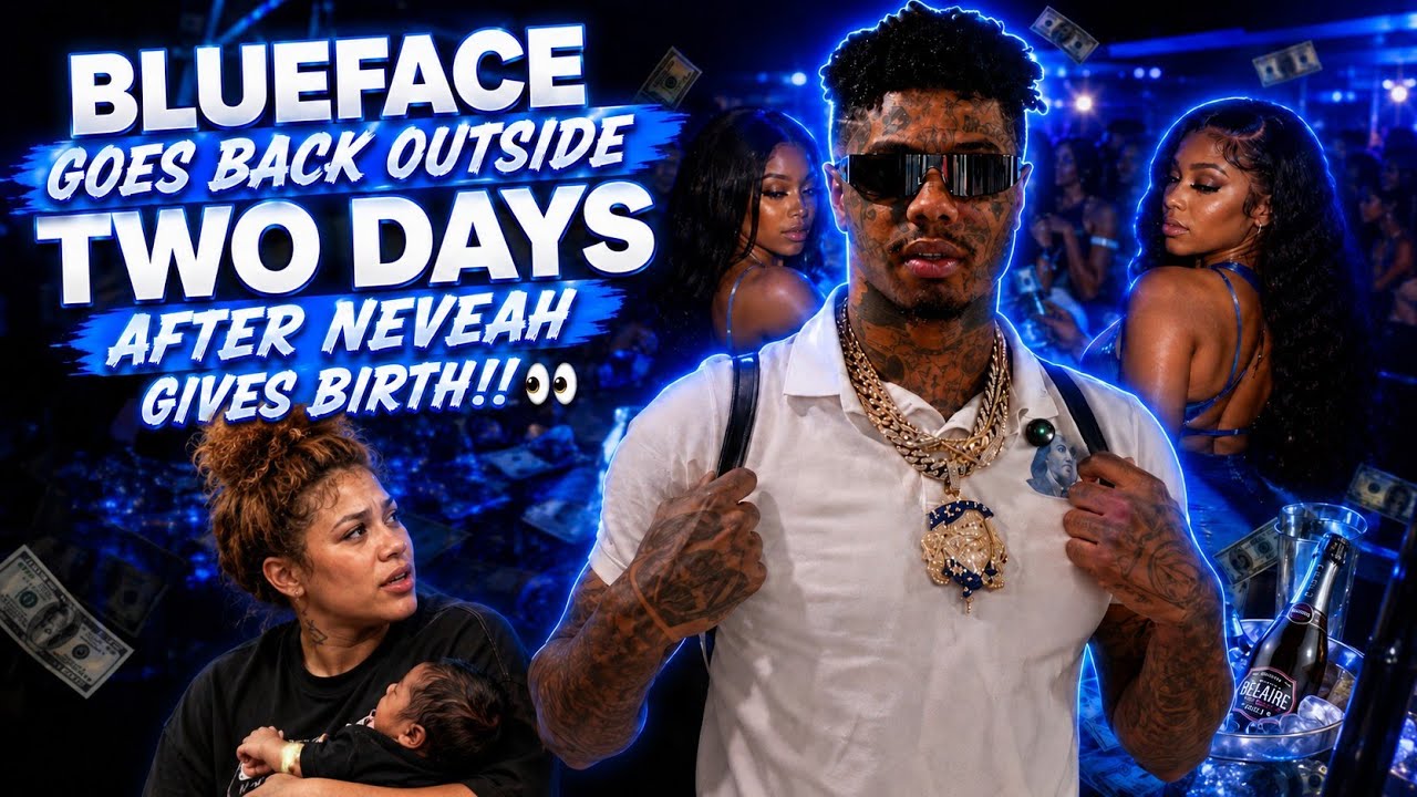 Blue face goes outside just TWO days after neveah gives birth?!👀🤣#blueface #entertainment 