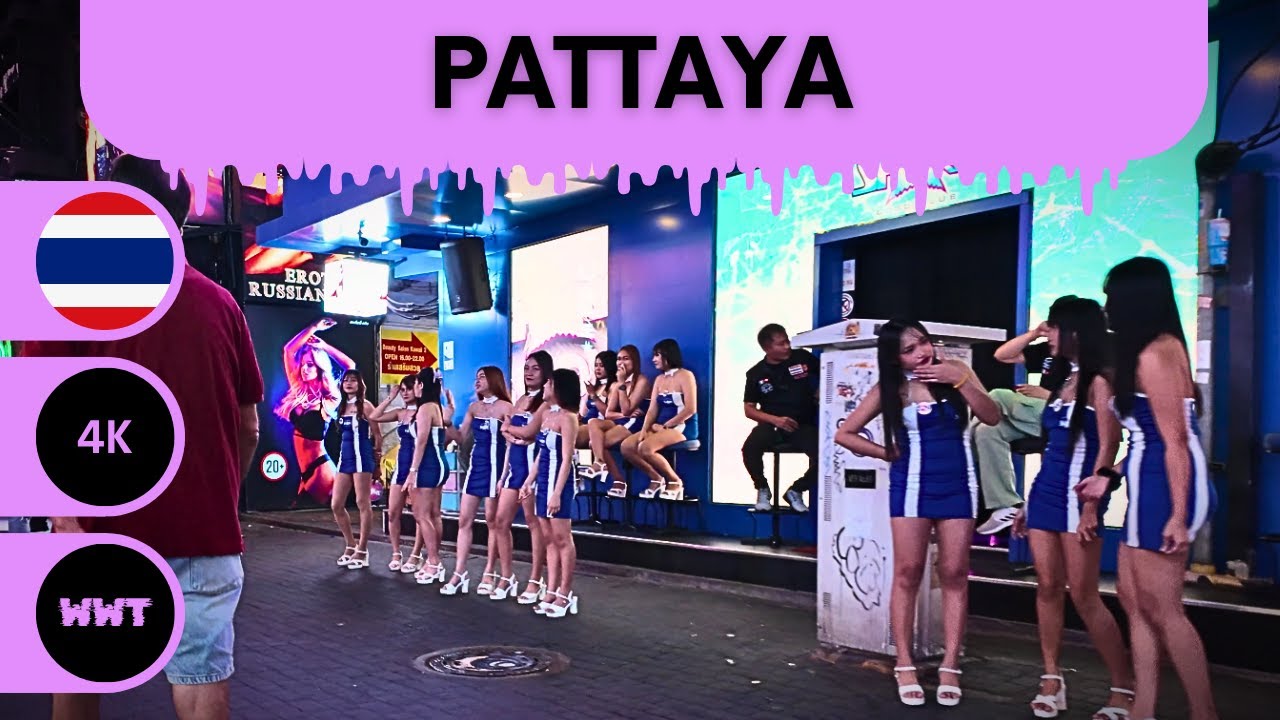 Pattaya Walking Street Night Walk - 4K Bars & Neon