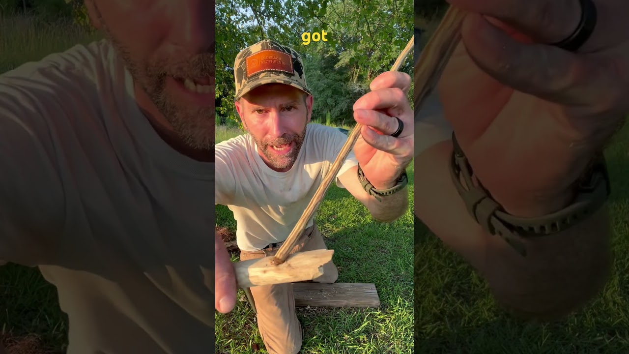 Quick lesson: Make a hand drill spindle for friction fire practice ￼🔥