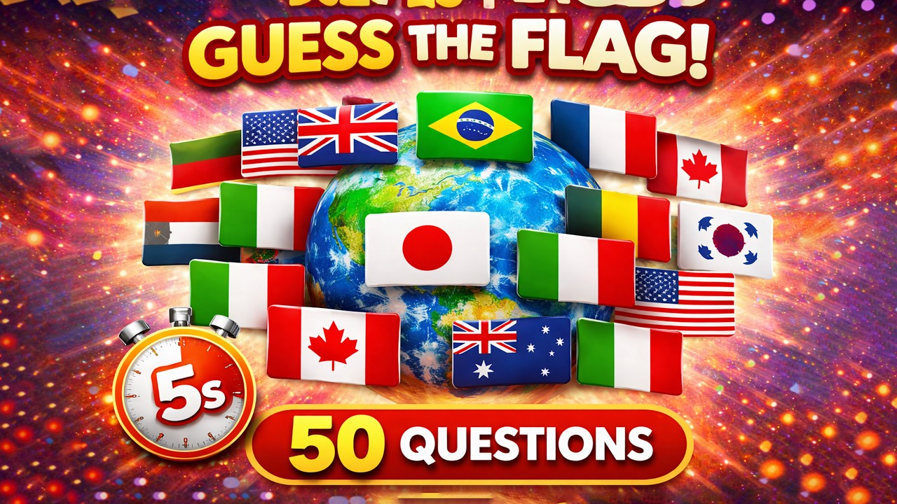 7.Guess the Country Flag Game🚩 | 50 Flags Quiz for Kids | Fun GK Game | Quizzy Kids