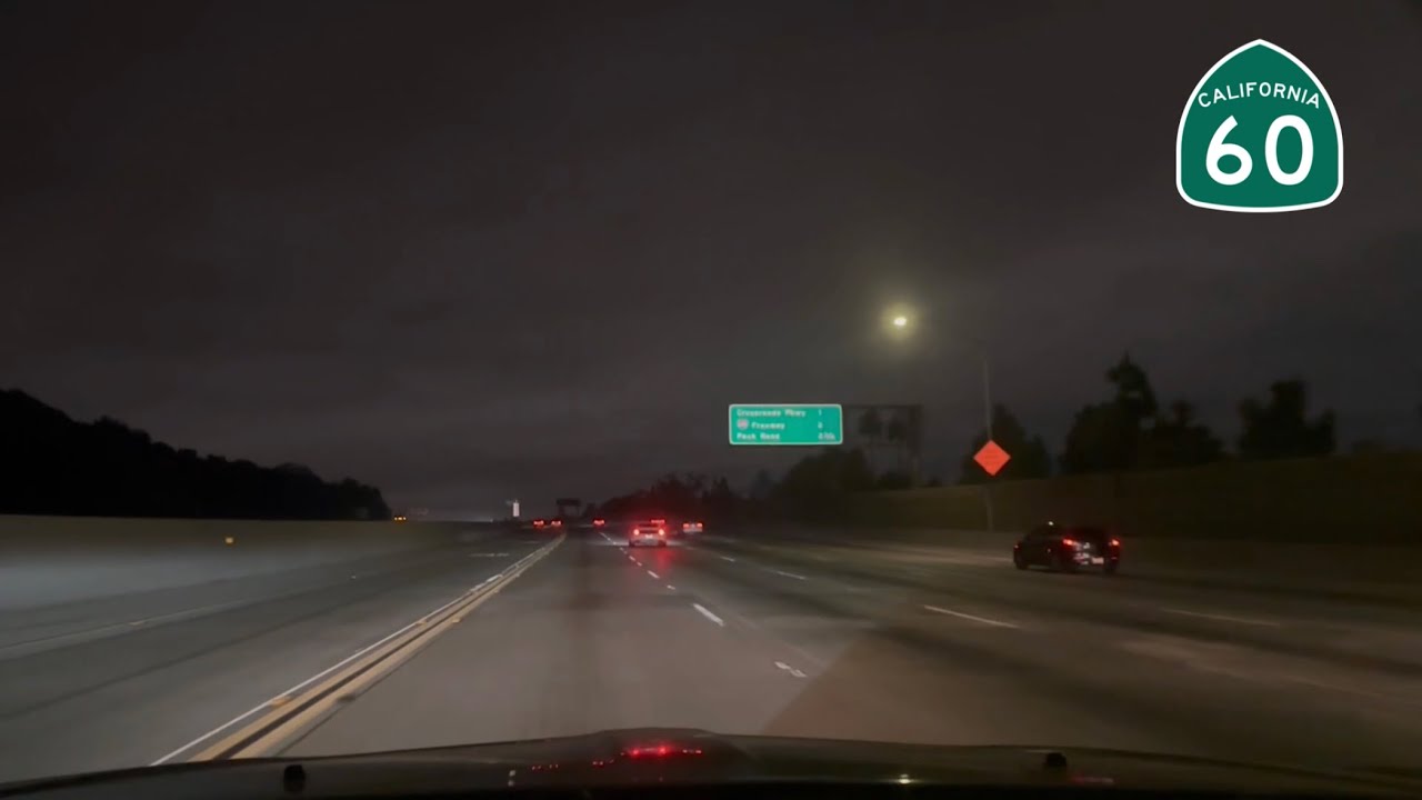 CA-60 Pomona Freeway ￼At Night