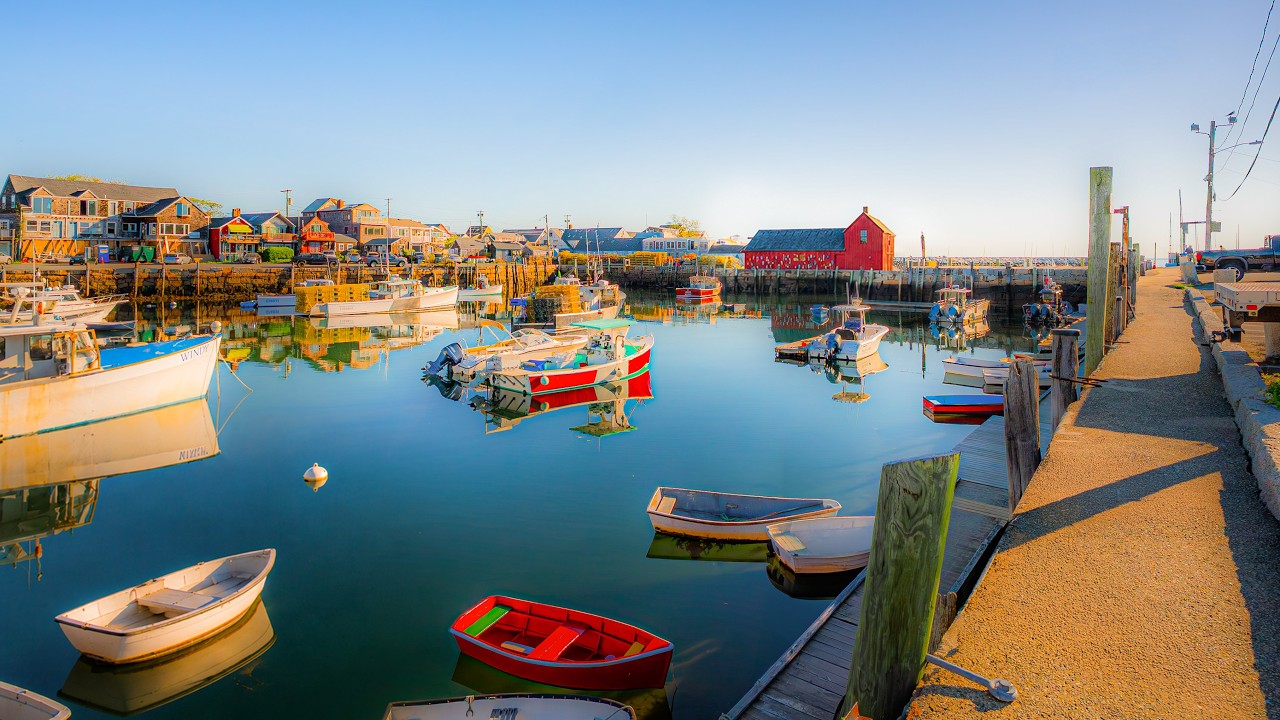 Rockport, Massachusetts Sunrise Walk (4K) 🇺🇸🦞 | Quintessential New England USA (Binaural Audio)
