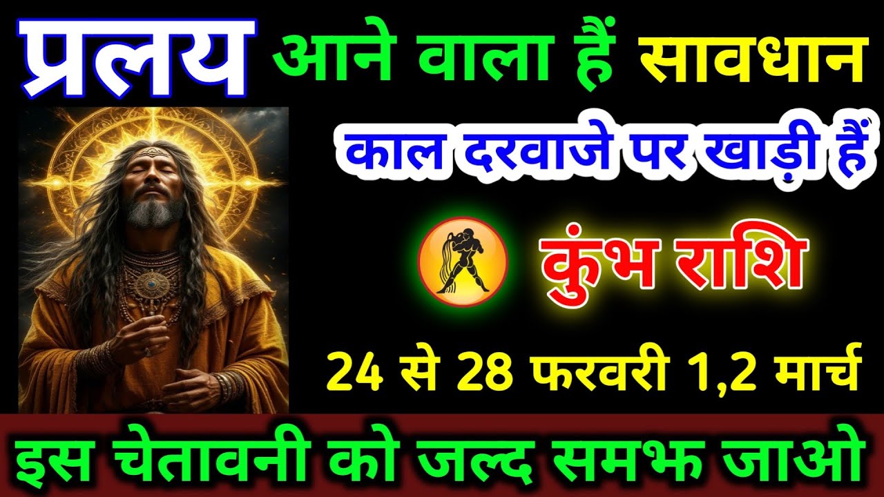कुंभ राशि 24 से 28 फरवरी प्रलय आने वाला हैं सावधान काल दरवाजे पर खड़ी हैं | Kumbh Rashi #astrology 