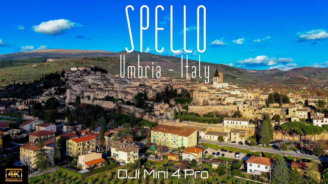 🇮🇹 Spello, in Umbria, Italy. | DJI Mini 4 Pro | 4K drone video