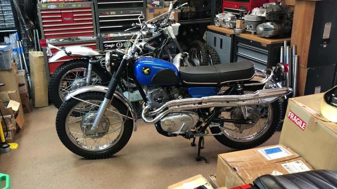 1967 Honda 305 CL77 Walk-around & Cold start.