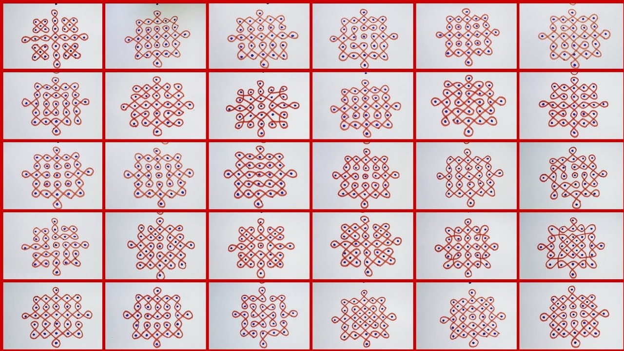 30 days 30 kolam | 7 dots small kambikolam collection | Daily routine kolangal