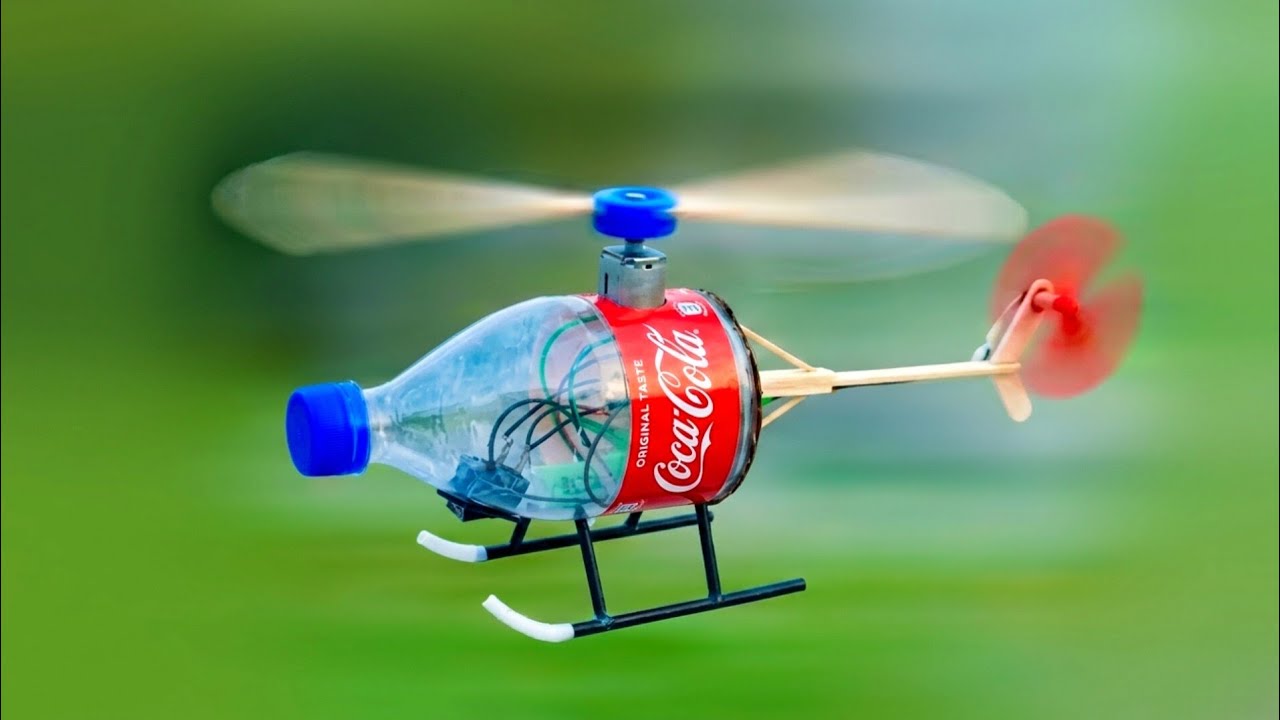 HOW TO MAKE FLYING HELICOPTER USING PLASTIC BOTTLES | DIY AMAZINGM HELICOPTER