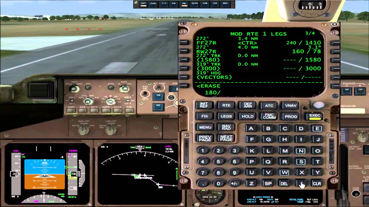 [HD] PMDG 747-400 FMC quick tutorial for beginners Part 1 of 2