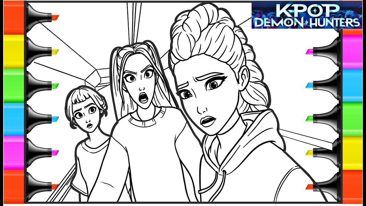 KPop Demon Hunters New Coloring Pages / How to Color Rumi Mira Zoey / KPop Demon Hunters