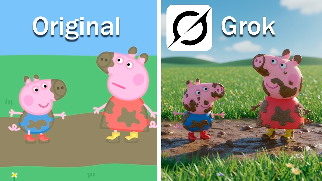 Grok Remake iconic Scenes From Peppa Pig But Realistic