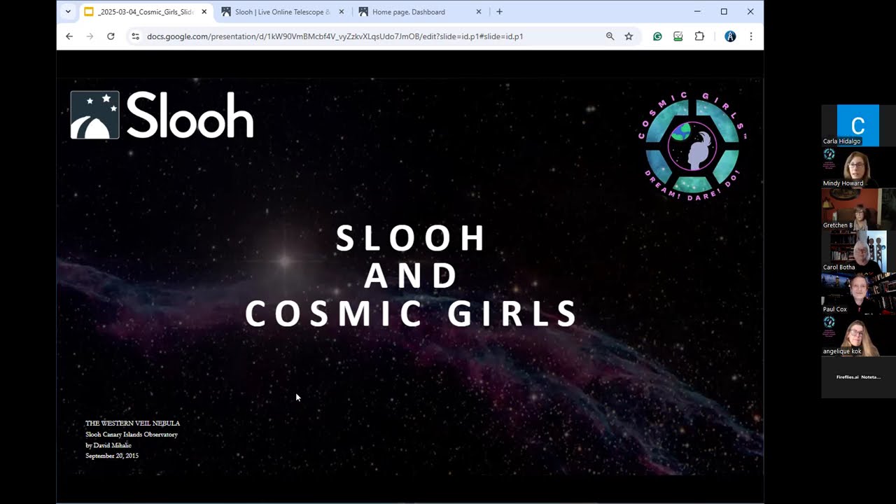 Slooh Webinar for Cosmic Girls February 25, 2026