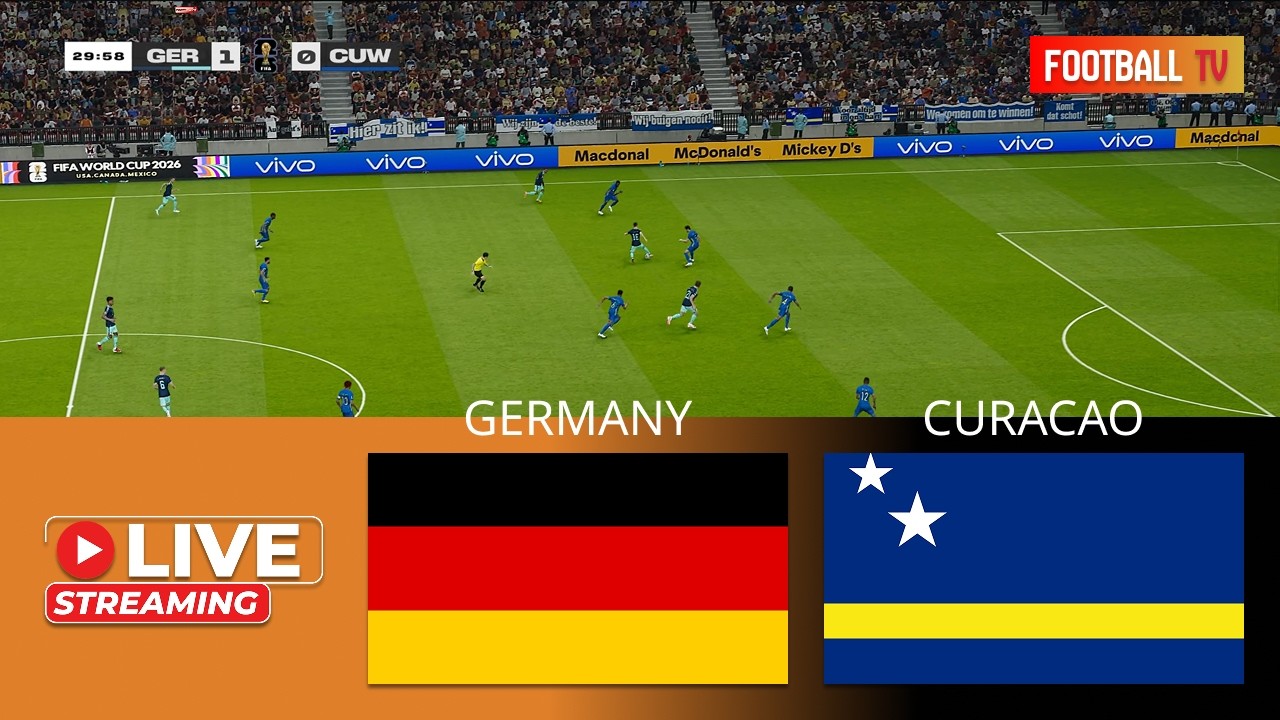 🔴LIVE : GERMANY vs CURACAO | FIFA World Cup 2026 | Match Stream | PES Game Simulation